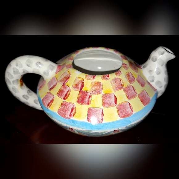 RARE MacKenzie Childs Wallcourt Imrie Teapot 1997 RETIRED